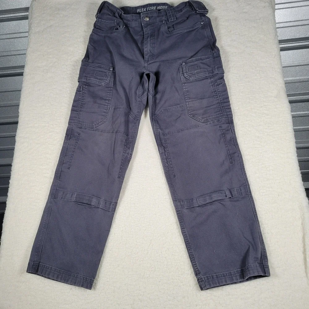 Duluth Trading Co Flex Fire Hose Cargo Pants Mens 32x30 Gray Workwear Utility - Picture 2 of 14